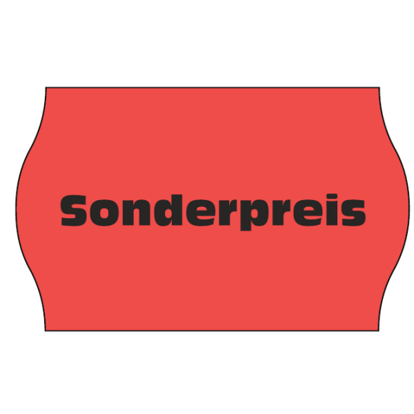 Etiketten für METO Handauszeichner, 26x16mm, Leuchtrot, Sonderpreis