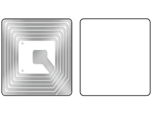 RF Etiketten 410 TT weiss 40x40mm (bedruckbar thermotransfer) / Rolle 500 Stk.