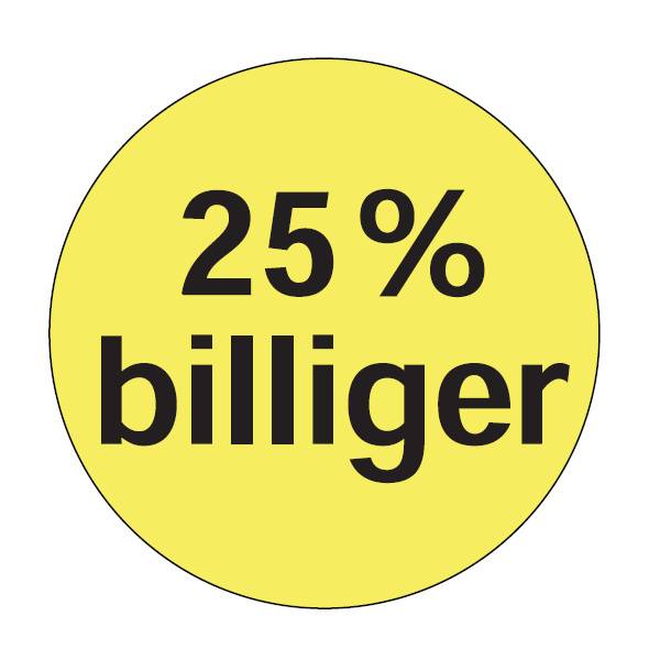 Etiketten 26mm rund leuchtgelb 25% billiger / 6 Rollen á 700 Etiketten