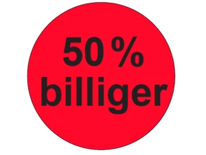 Etiketten 26mm rund leuchtrot 50% billiger / 6 Rollen á 700 Etiketten