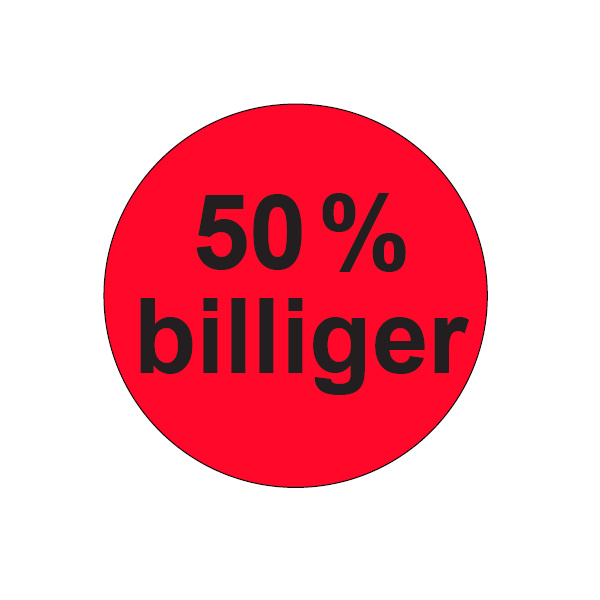 Etiketten 26mm rund leuchtrot 50% billiger / 6 Rollen á 700 Etiketten