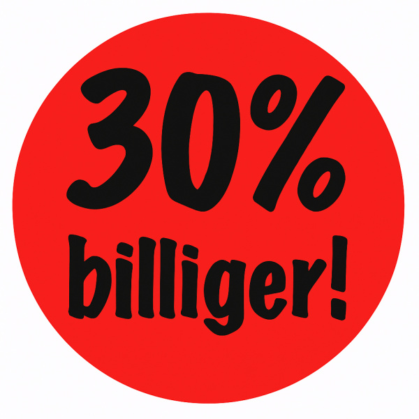 Etiketten 26mm rund leuchtrot 30% billiger / 6 Rollen á 700 Etiketten
