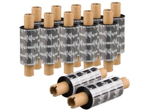 Thermotransferbänder, Zebra, 2300, Wachs, 64mm, 74m, Außen, Schwarz