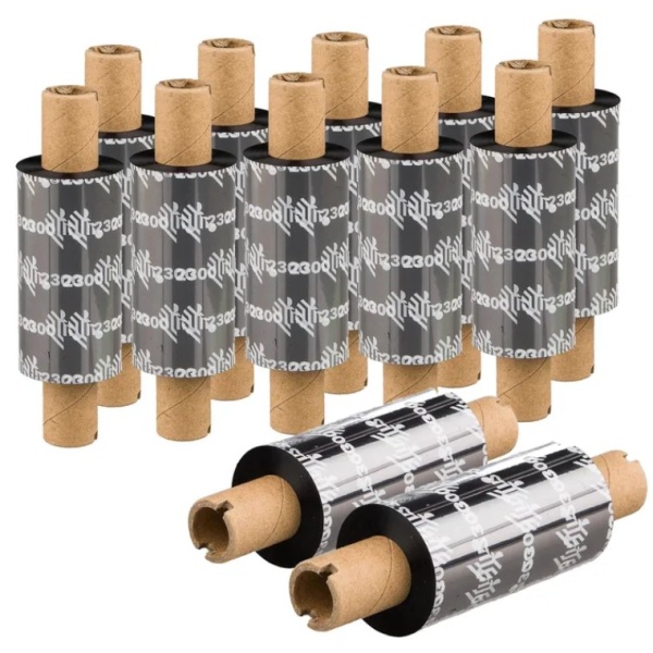 Thermotransferbänder, Zebra, 2300, Wachs, 64mm, 74m, Außen, Schwarz
